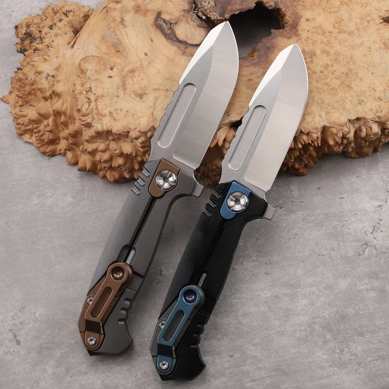 VG10 Steel Titanium Alloy Handle Folding Knife High Hardness Outdoor Camping Survival Tactical Self-defense Portable Tool