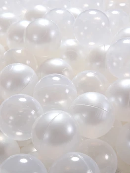 두꺼운 크러시 증거 5.5cm 100pcs 플라스틱 공 구덩이 공 여러 가지 빛깔의 진주 흰색과 투명 어린이 놀이 가방
