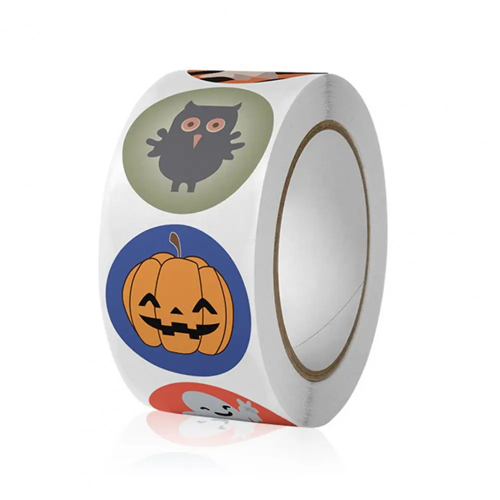 Ghost Sticker Pumpkin Sticker Festive Halloween Sticker Labels 500 Pumpkin Skeleton Patterned Seals for Candy Bags Envelopes