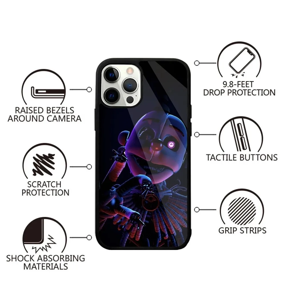 Five-Nights-At-Freddys F-Fnaf Phone Case For iPhone 16,15,14,13,12,11,Plus,Pro,Max,Mini Magsafe Magnetic Wireless Charging