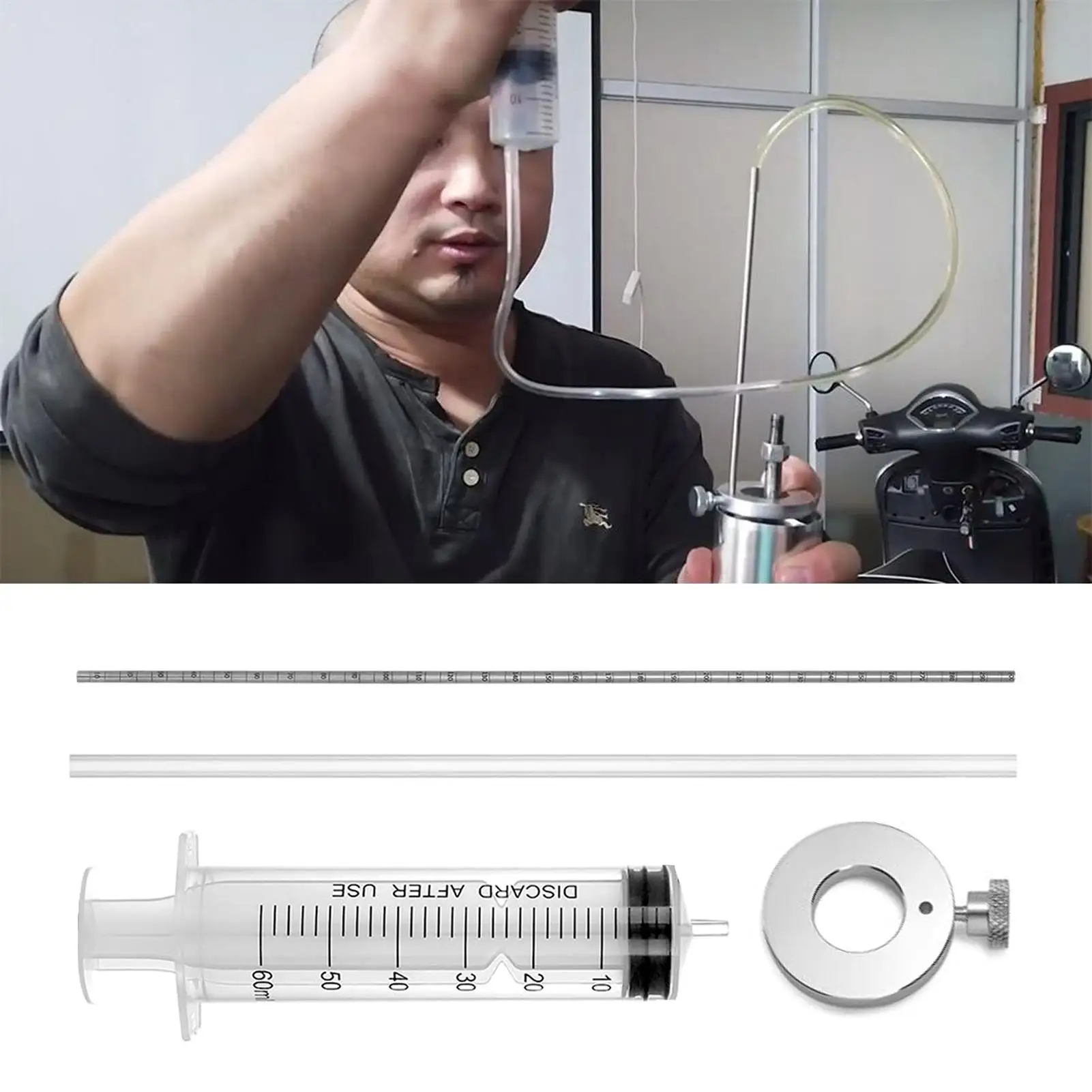 Motorcycle Fork Oil Level Tool Motorcycle Suspension Oil Level Adjuster Fork Seal Driver Kit Fork Oil Level Adjust Measuring kit