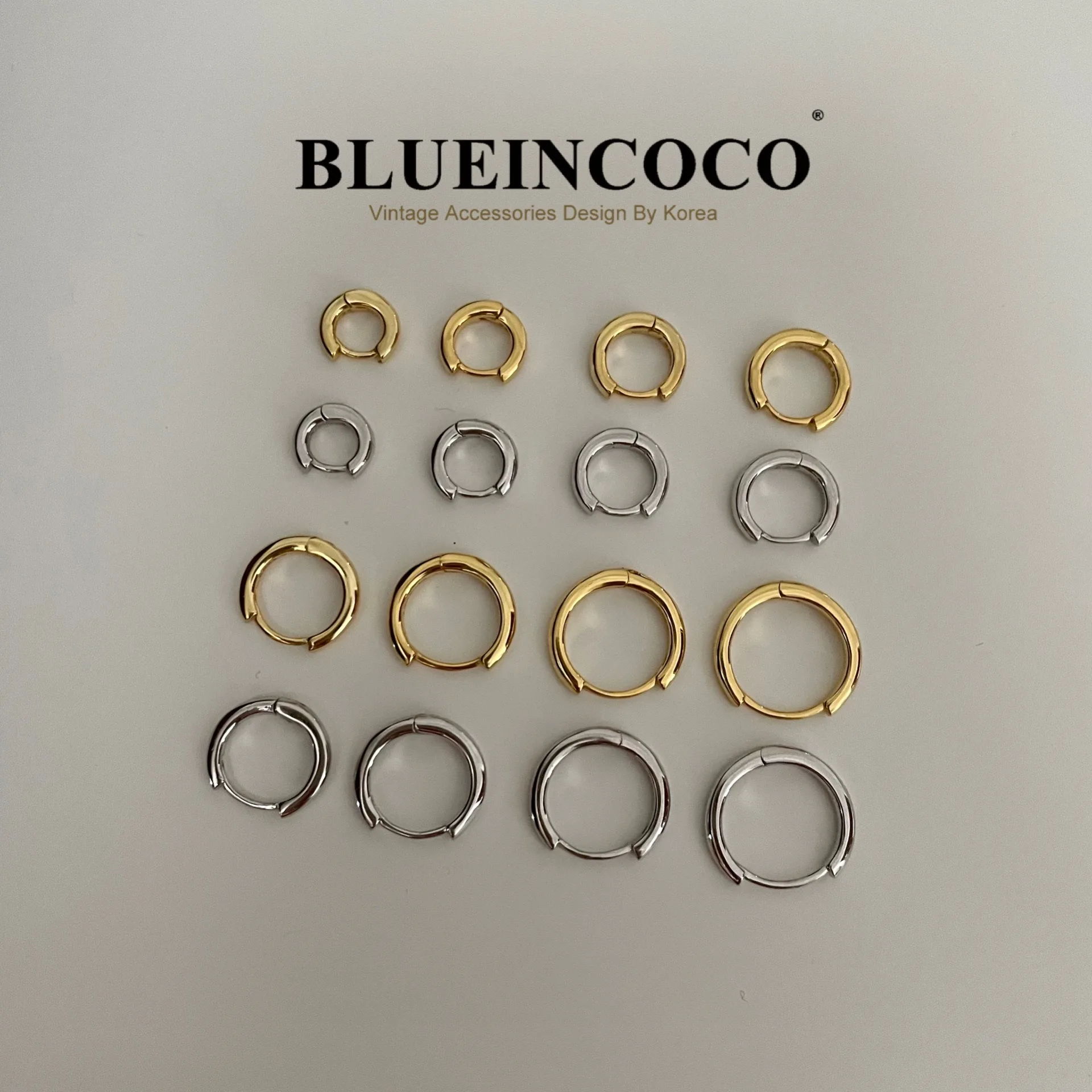 100% ريال 925 فضة الحد الأدنى البوهيمي جولة الأذن مشبك للنساء الشرير للجنسين روك هوب القرط مجوهرات اكسسوارات