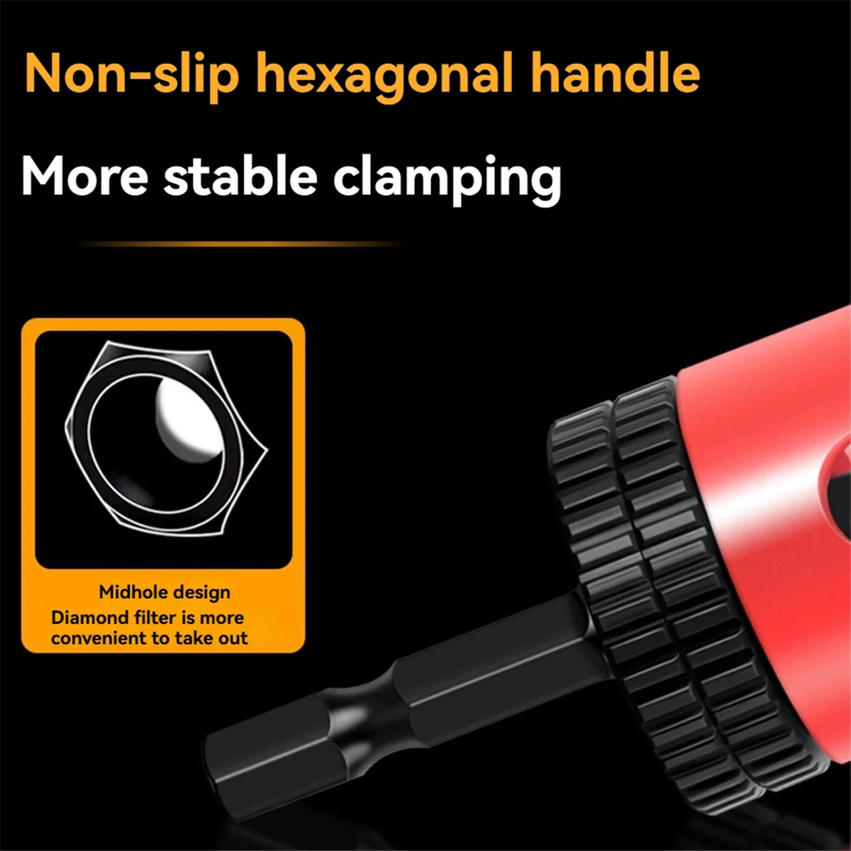 N18R 2PC Woodworking Limit Countersink Drill Non Slip Hexagonal Shank with Bearing Adjustable Step Drill Screw Opener