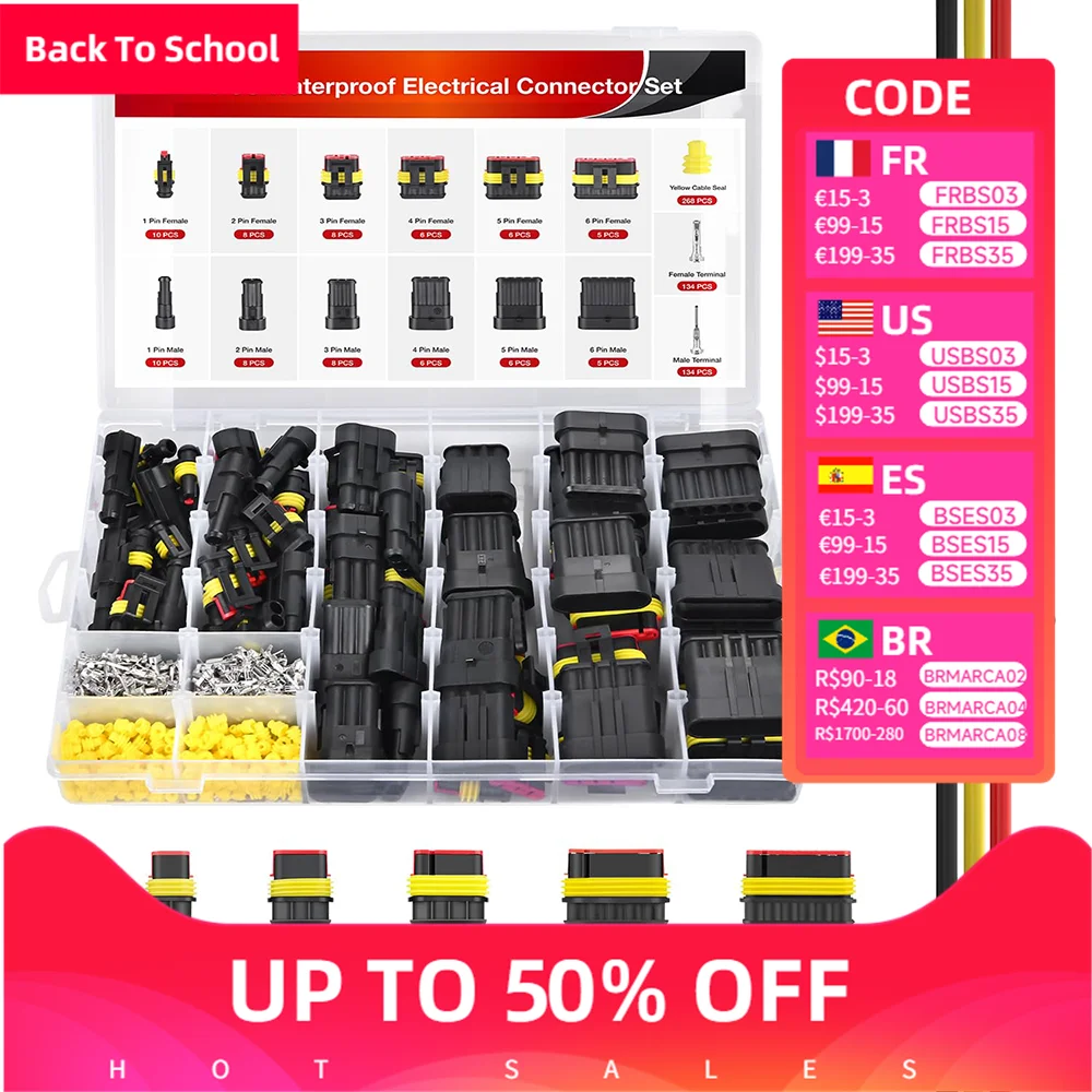 

622 шт. автомобильные водонепроницаемые разъемы для проводов-папа/гнездо 1/2/3/4/5/6 Pin-для автомобилей, мотоциклов и лодок-22-16 AWG