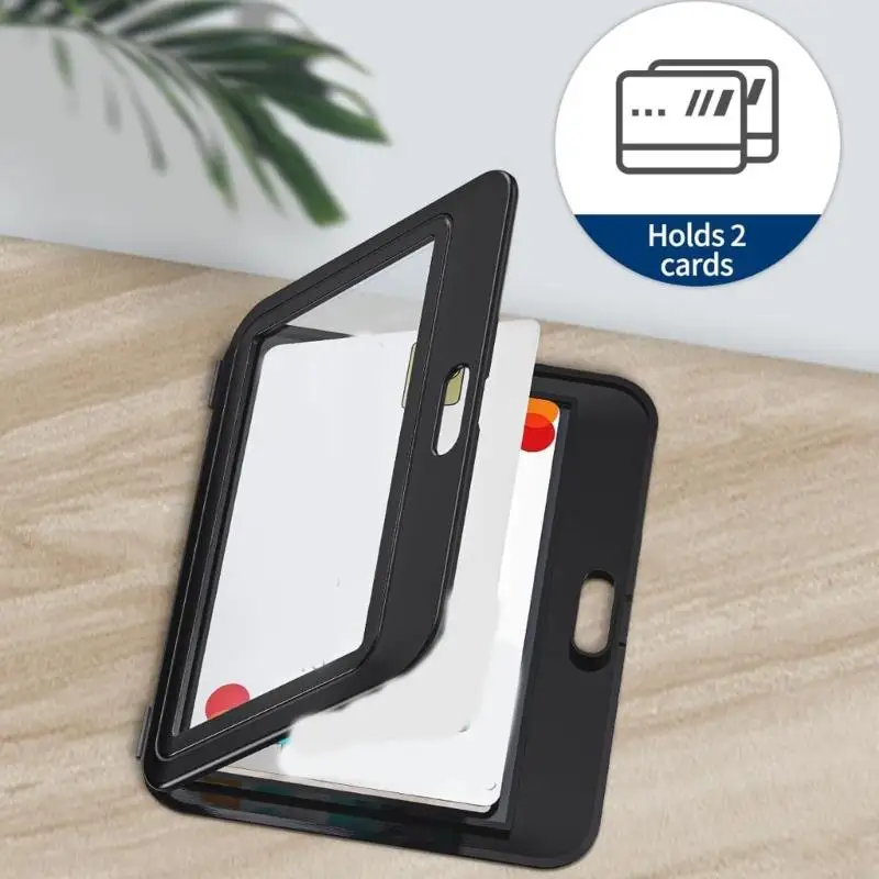 Work Badge Holders Sleeve 10 Pack with Double Sided Display, Black Frame and Top Slot for Meetings, School Access and Event 896C