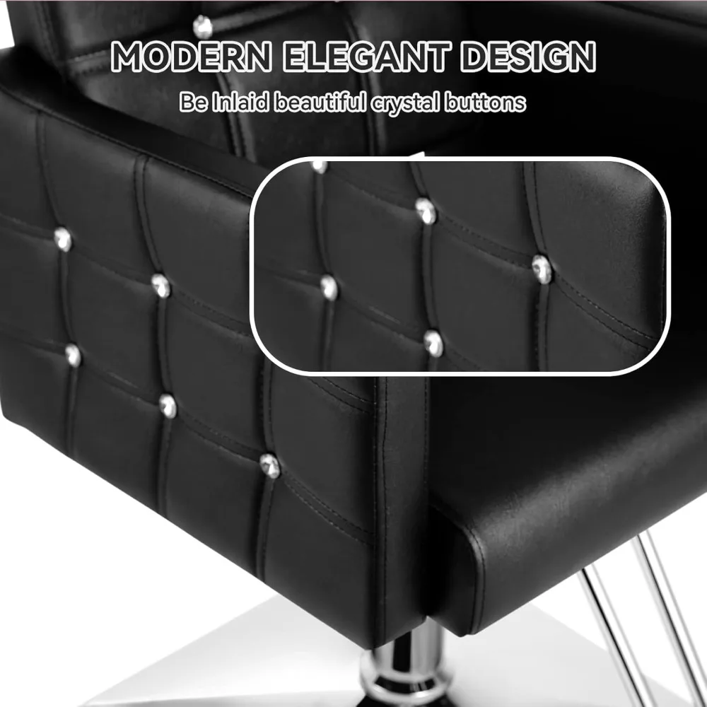 كرسي احترافي لتصفيف الشعر باللون الأسود لورشات الحلاقة والاستخدام المنزلي، يعمل بمضخة هيدروليكية، دوار 360 درجة لـ Beauty Brai