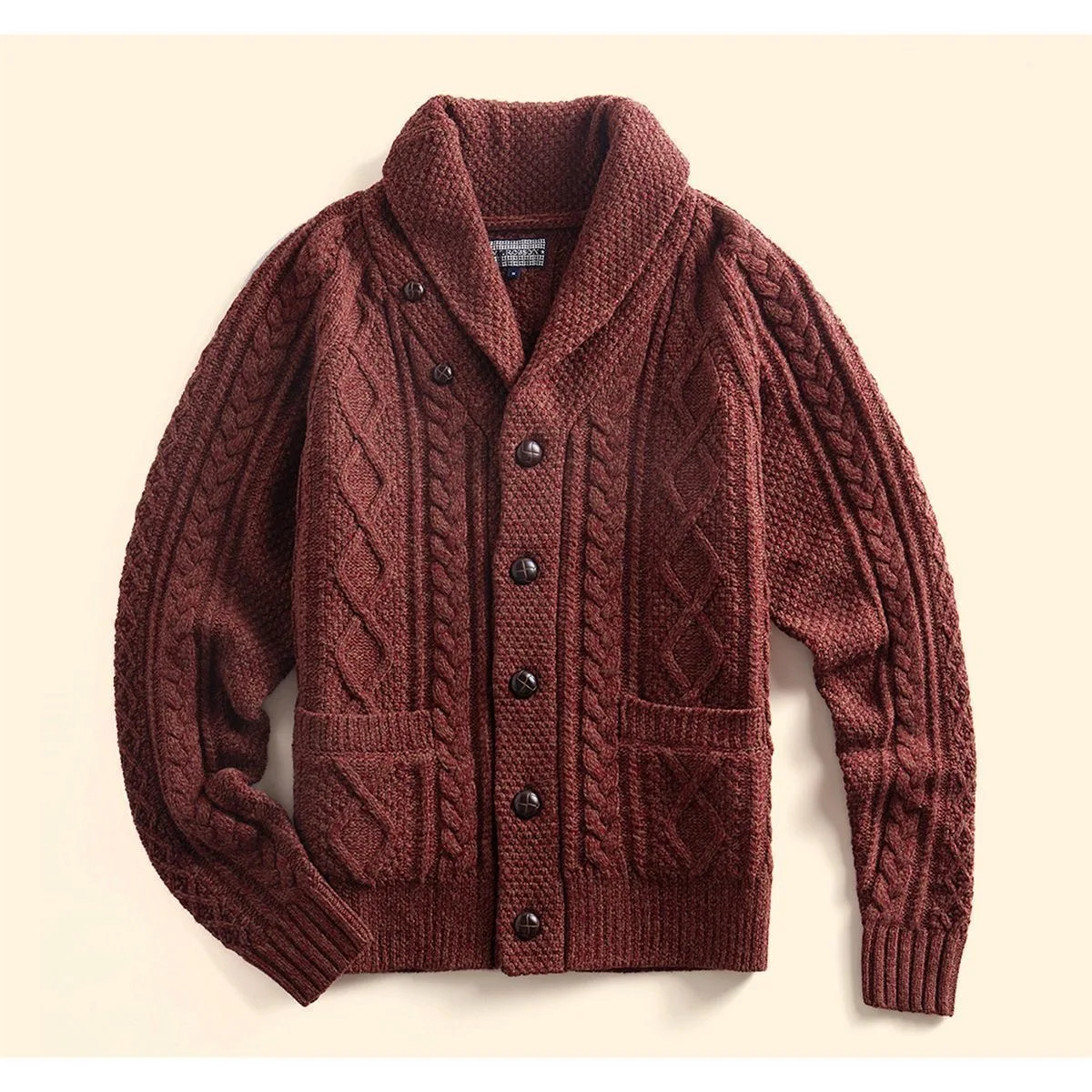 Autunno e inverno nuova tendenza della moda tinta unita addensato caldo cardigan maglione da uomo casual allentato retrò sportivo cappotto di grandi dimensioni