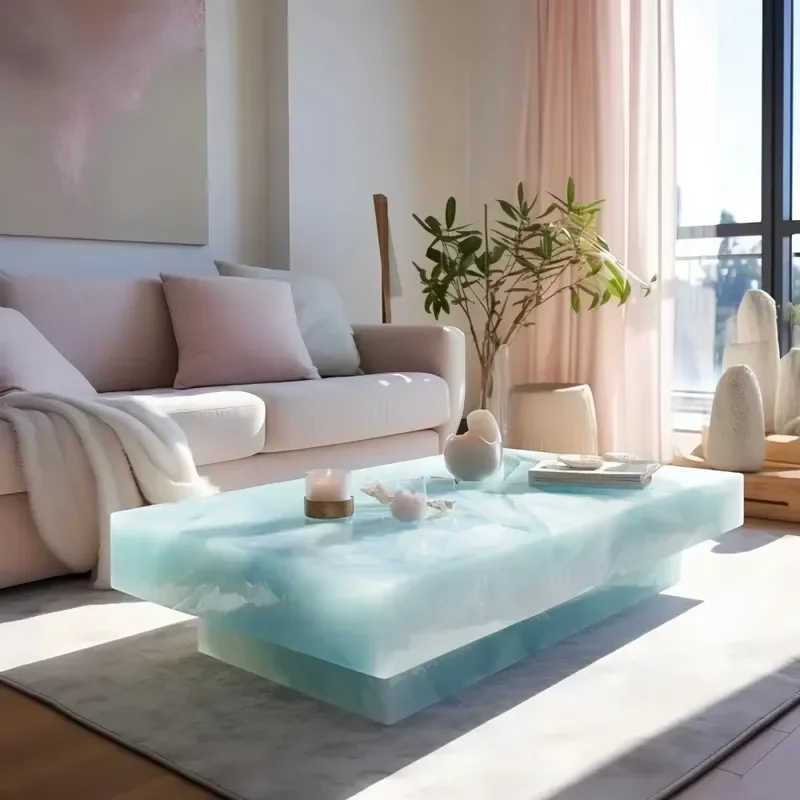 Custom Nature Onyx Marble Table Jade Coffee Table Furniture Elegant Dining Table Premium Stone Furniture Manufacturer