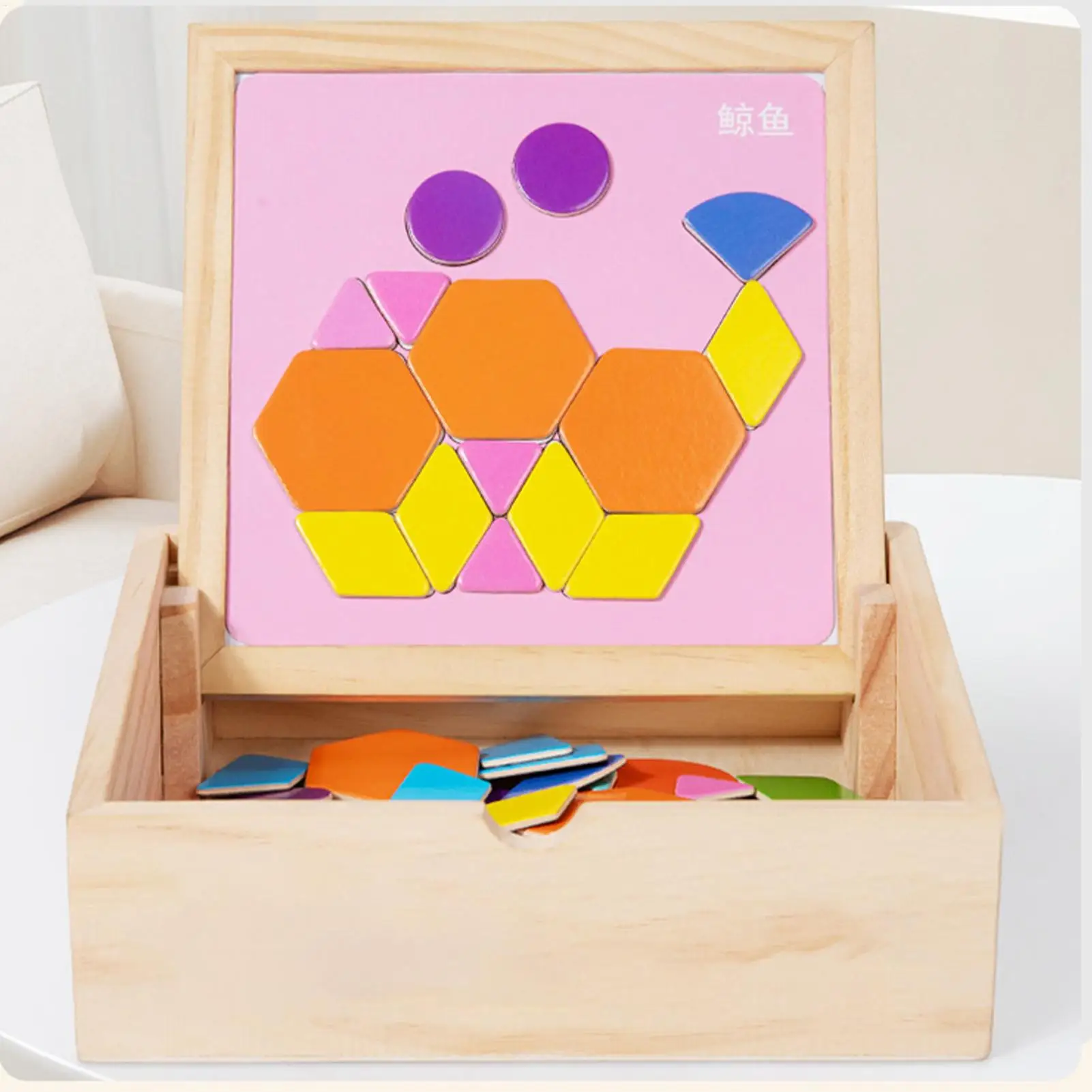Magnetic Tangrams For Kids Wood Toddler Toy Toddler Geometric Puzzle For Preschool Kindergarten Kids Boys Girls Students Home