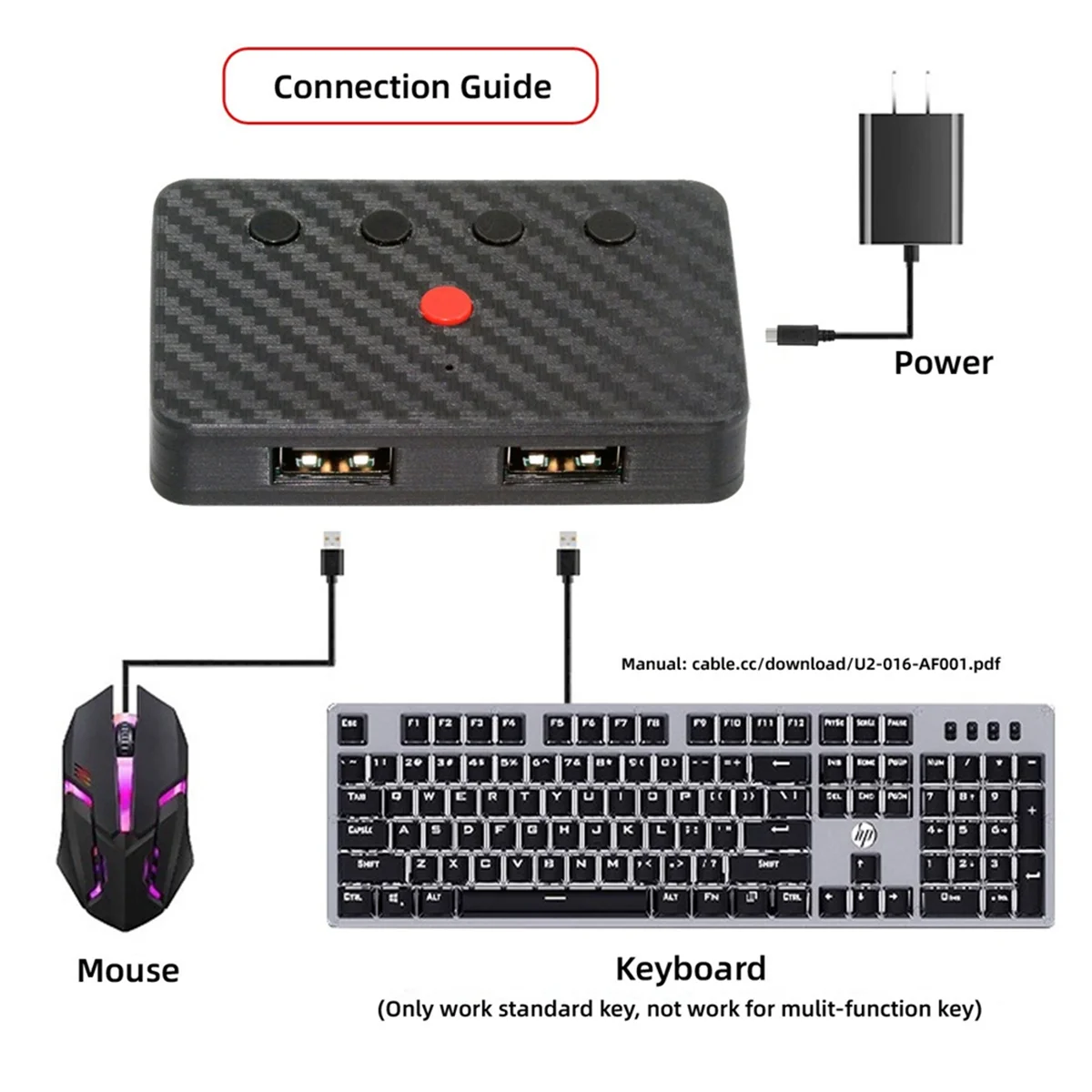 NEW USB Keyboard and Mouse Bluetooth 5.3 Adapter USB Wired Keyboard Mouse to Wireless Bluetooth Converter - Image 2