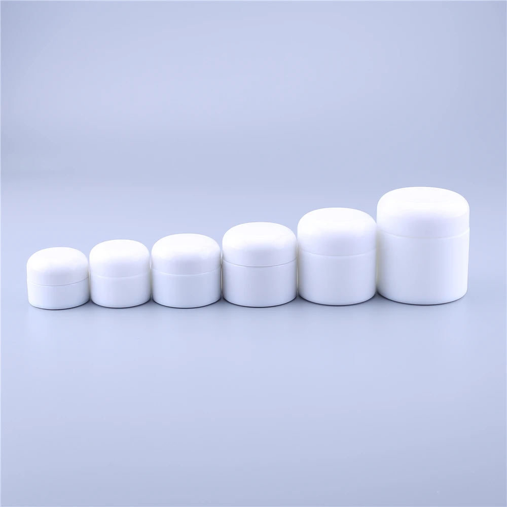 100 Uds 15g 20g 30g 50g 60g 100g tarros de crema de vidrio embalaje cosmético con tapa tapas de plástico revestimientos interiores tarro pequeño vacío redondo