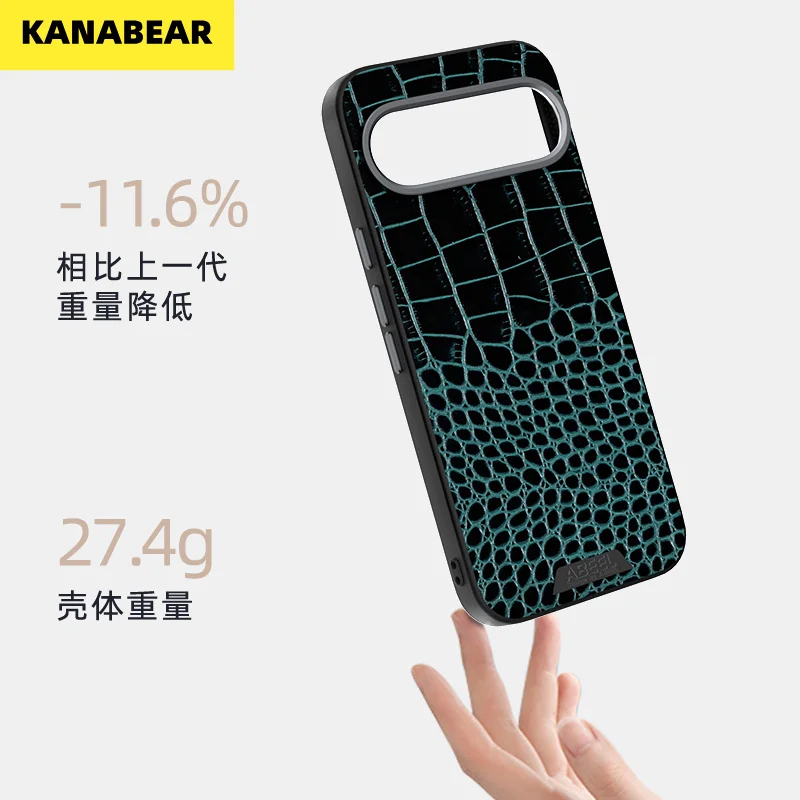 

Genuine Leather Crocodile Texture Magnetic Case For Google Pixel 10 Pro XL/9 Pro XL/10A Full Shockproof Luxury Business Cover