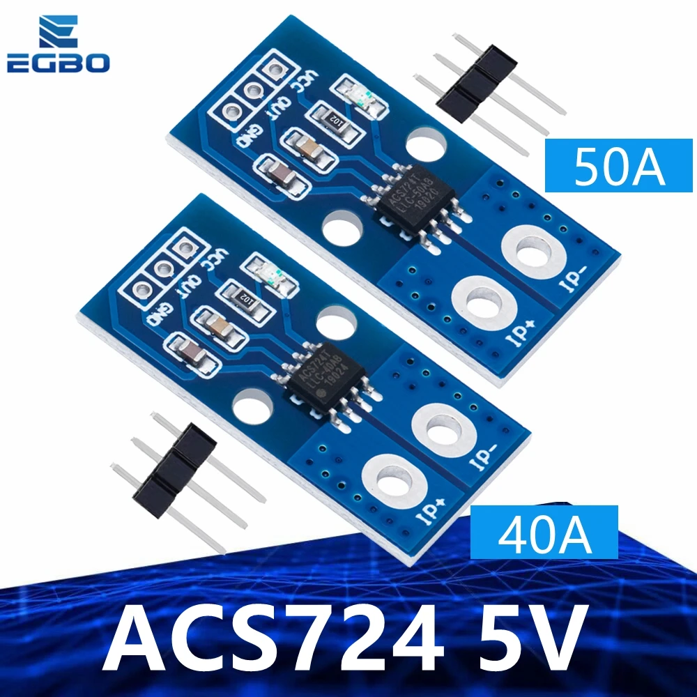 1PCS NEW 40A 50A 5V Hall Current Sensor Module ACS724 Model For Arduino Detection Board ACS724-LLCTR-40AB