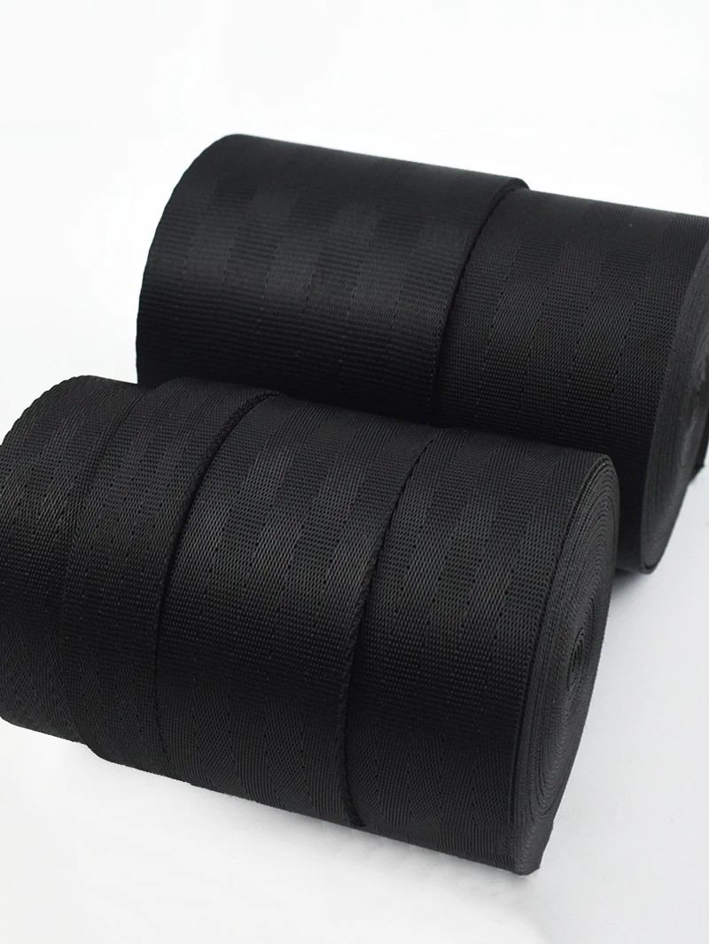 Bandes en Nylon noir, 1/2/3/4/5 mètres, 20-75mm, pour sangle de sac au mètre, ceinture de sécurité de voiture, couture, liaison au biais