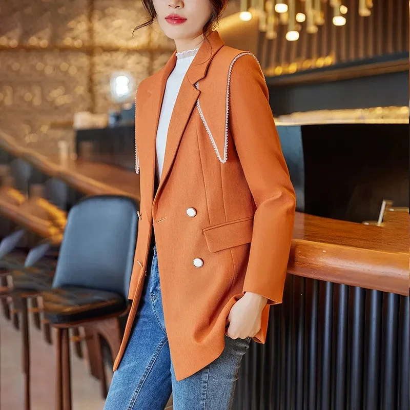 Giacca da abito da strada fritta da donna Primavera Autunno 2025 Nuovo capispalla casual Cappotto moda coreana Cappotto blazer di alta qualità da donna