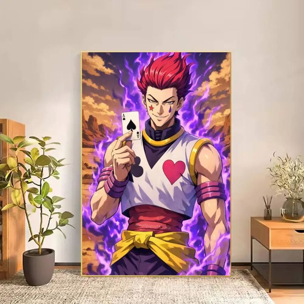 H-Hisoka H-Hunter X Hunter Poster Versatile HD Waterproof Wall Art Self-Adhesive Decor for Any Space Ideal Gift