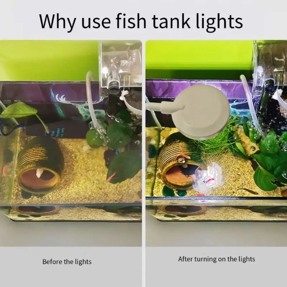 White Light LED Fish Tank Light Rotatable Easy Installation Water Grass Tank Spotlight Clip on Adjustable Swivel Aquarium Lamp