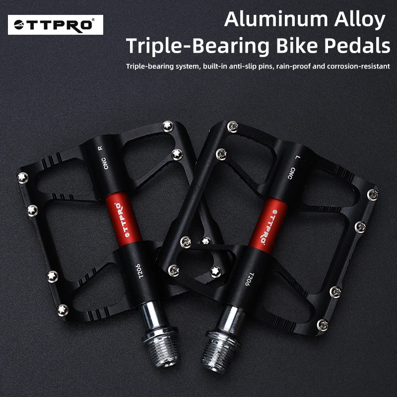 TTPRO CNC 3 Bearing Bicycle Pedals Ultralight BMX MTB Road Bike Pedals Non-slip Aluminum Alloy Cycling Parts