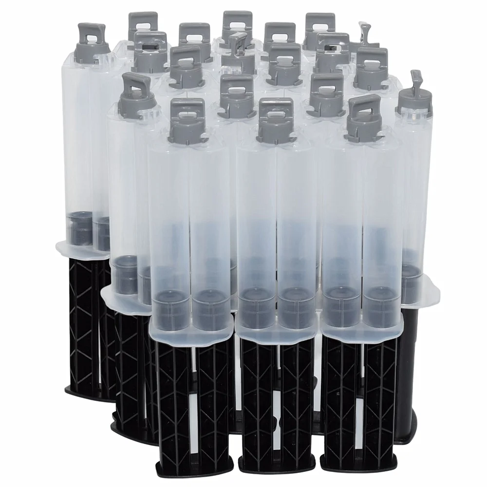 

20 Pieces 2-Part 24ml Adhesive Cartridge Syringe Dispenser Empty Double-Barrel 1:1 Epoxy AB Glue Tube and 20 Pieces Hand Plunger