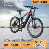 SAMEBIKE XD26 Electric Bicycle 750W Motor 48V14Ah Lithium Battery Hydraulic Brake Electric Bike 26*2.1-inch Tire Mountain E-Bike