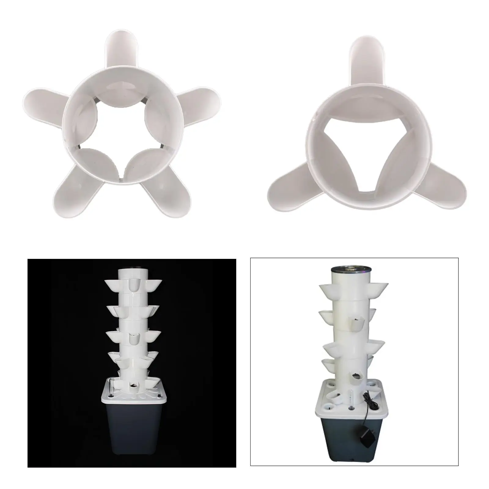 Plastic Vertical Planter Stackable Hydroponics Tower Efficient Vegetable Growing System for Urban Gardens