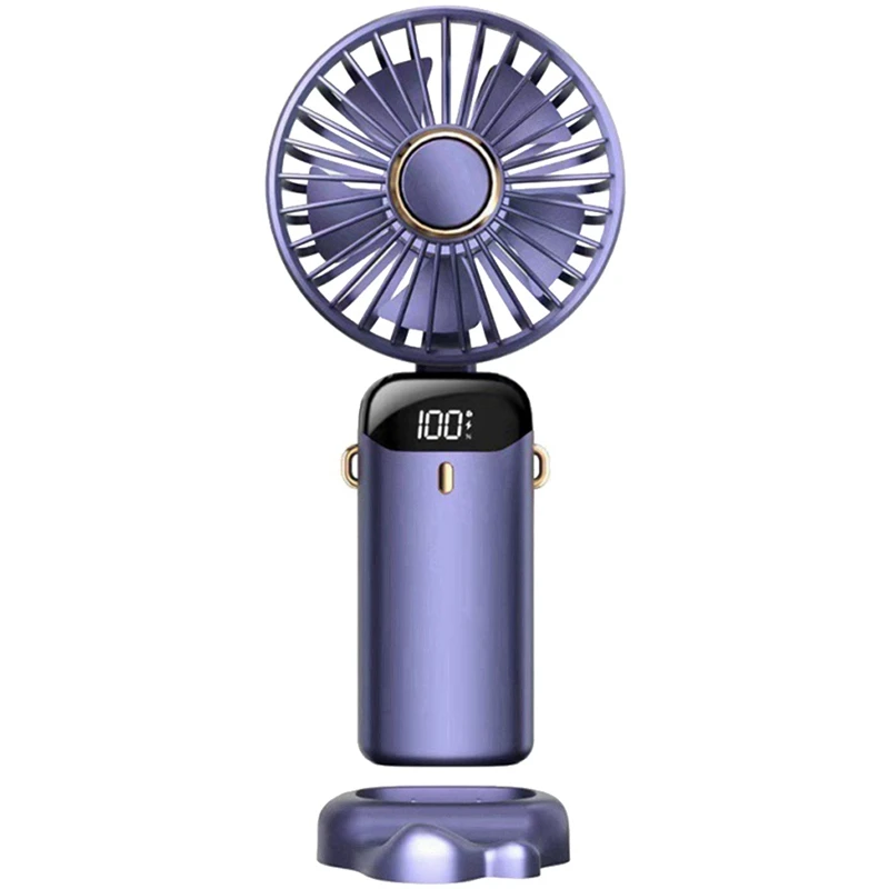 

Handheld Fan Portable Fan 5000Mah Rechargeable,5 Speeds With LED Display,90° Adjustable