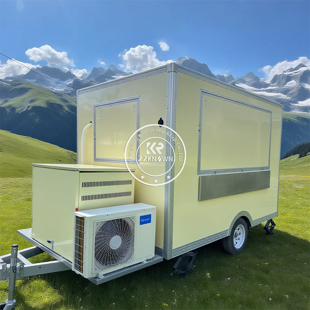 

Mobile Food Caravan Coffee Trailer Shop Catering Trailer Mobile Burger Donut Popcorn Food Truck With Full Kitchen For Sale