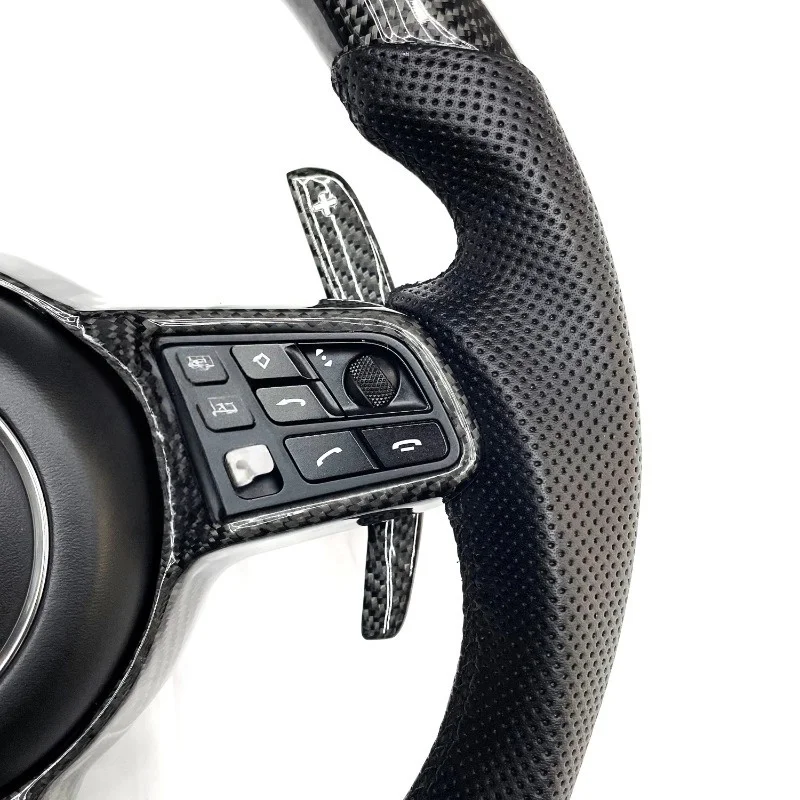 พวงมาลัยคาร์บอนไฟเบอร์สำหรับรถ 911 718 Cayenne Macan Panamera ตอบสนองการบังคับเลี้ยวอย่างรวดเร็ว ป้องกันการสั่นสะเทือน