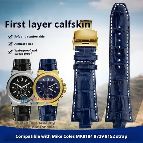 29x13 cinturino orologio in vera pelle per Michael Kors braccialetto Mk 8184 8729 9020 MK8152 MK9020 9026 8296 8445 cinturino in pelle di vacchetta da uomo