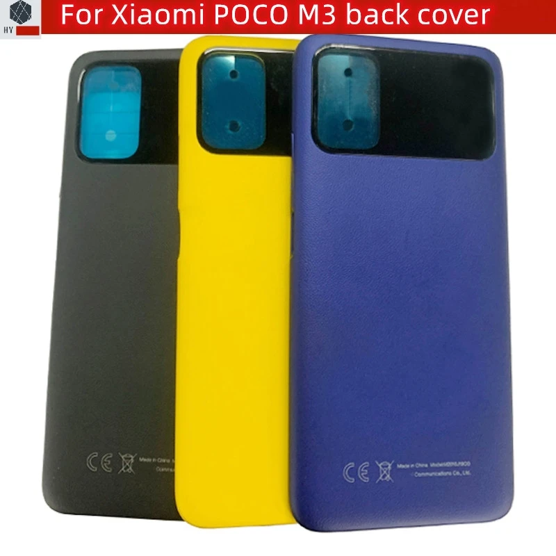 Back Glass Cover For Xiaomi Poco M3 Battery Cover Rear Door Housing Case Panel Replacement For Poco M3 M2010J19CG Battery Cover