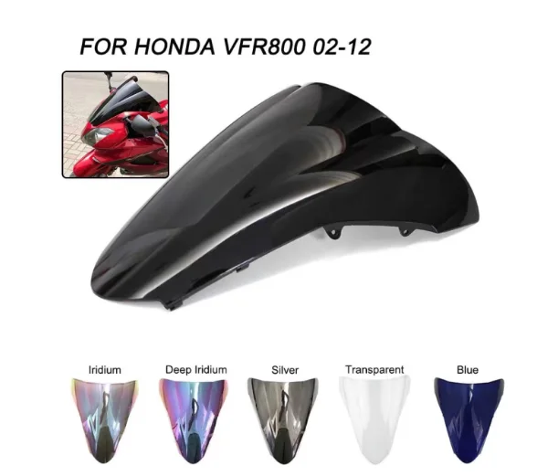 EU quality Motorcycle front Double Bubble Windshield Windscreen For Honda VFR800 VFR 2002-2012 2003 2004 2005 2006 2007 2008 09