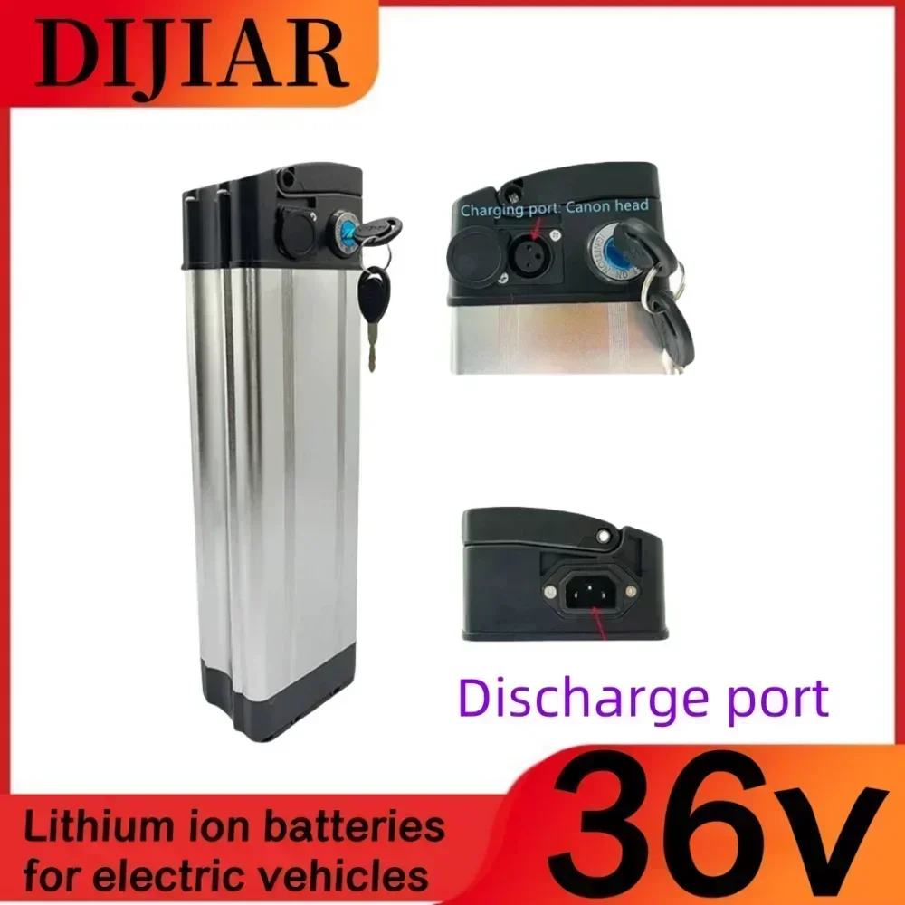 2024 New 36V Lithium Battery Silver Fish 36v20ah30ah Suitable for 250-800W Universal Large Capacity Long Range