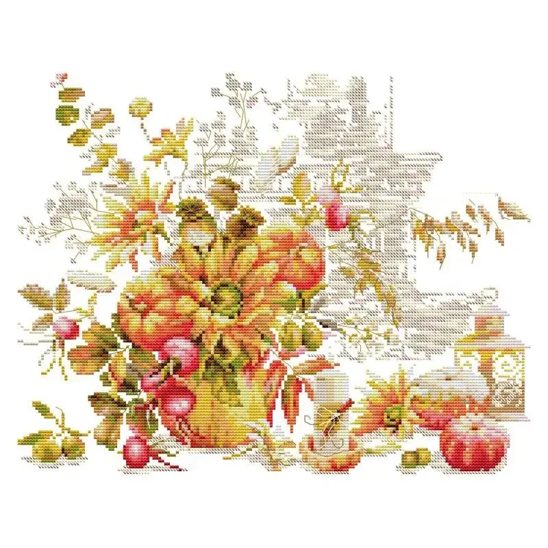 Christmas Celebration Bouquet Flower Series kit punto croce 14 16 11CT contati Canvas Printed Fabric ricamo decorazioni per la casa fai da te