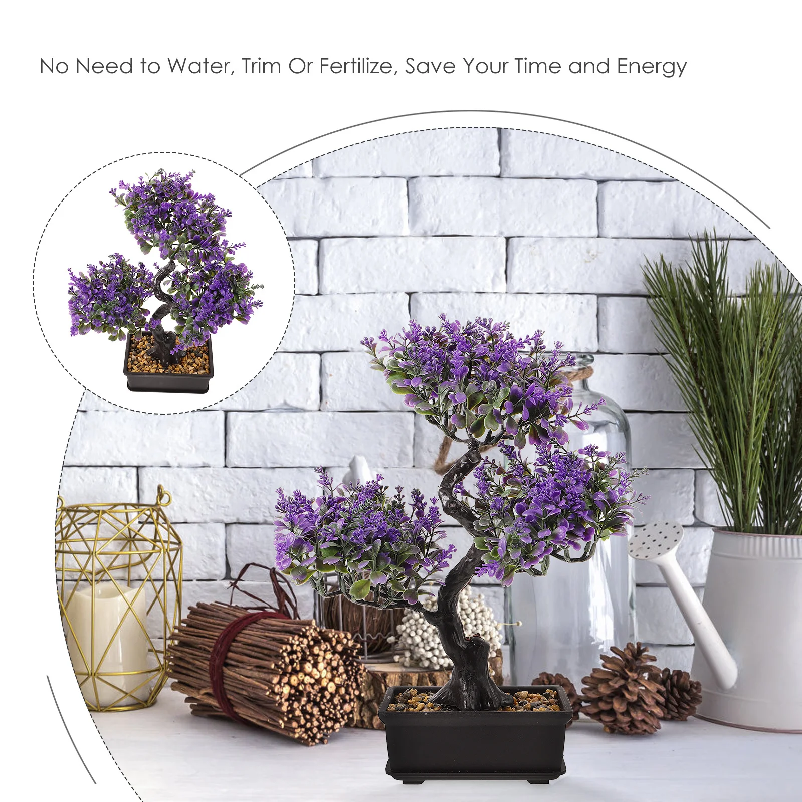 Planta artificial em vaso, árvore de bonsai falsa, plantas de simulação decorativas para casa, escritório, decoração interna, planta em vaso falso