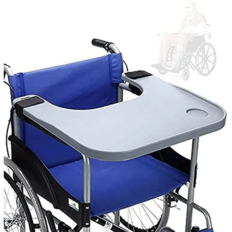 

Removable Table For Wheelchair Portable Lap Tray ABS Tray With 2 Cup Holders