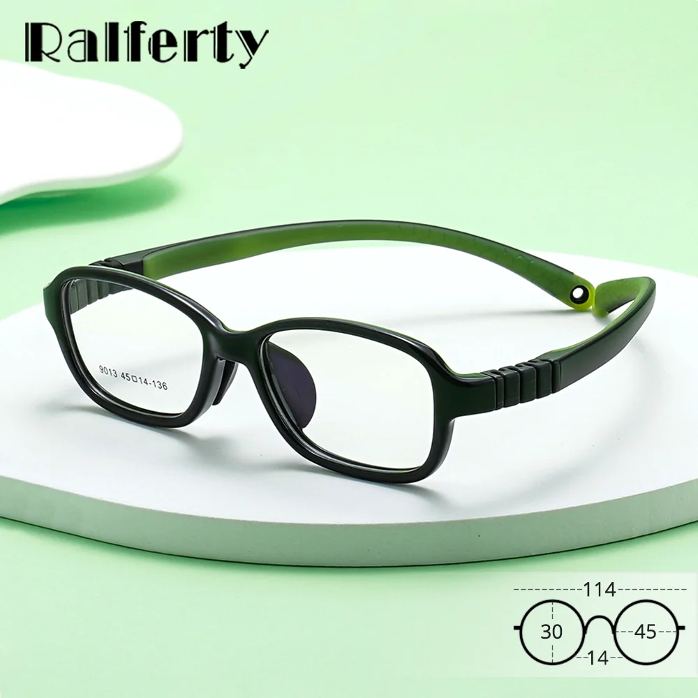 

Ralferty Ultralight Comfort Children's Eyeglasses Frame Boy Vintage Square Flexible Optical Prescription Kids Eyeglasses Girl 45