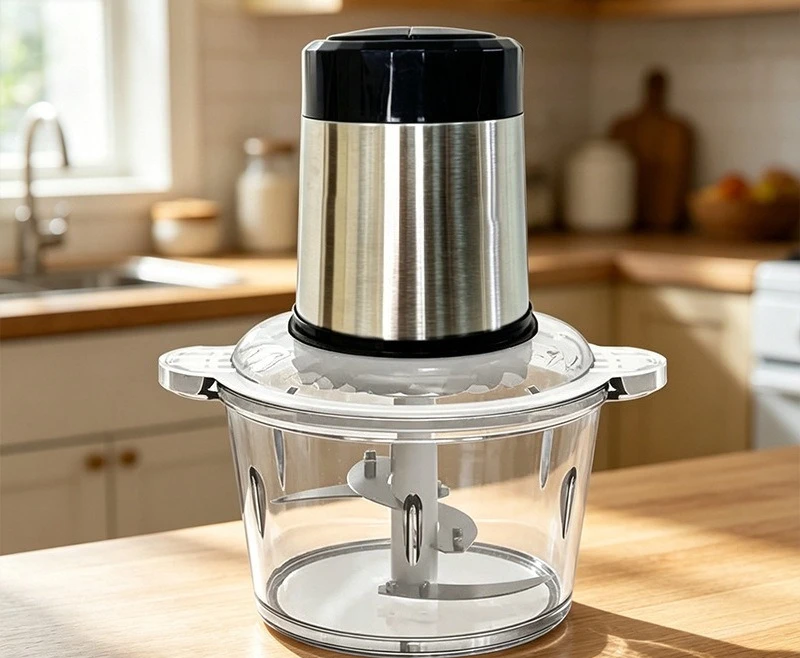 Electric Meat Grinder Transparent Bowl Multi‑function Food Chopper Mini Blender For Household Vegetable Meat Mincing