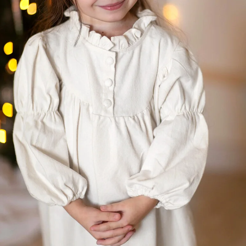 

2024 Autumn and Winter Small Stand Up Collar Dress Korean Version Fashionable Bubble Sleeve Children's Top