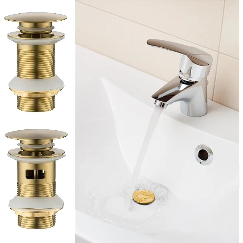 

Shower Drain Stopper Pop Up Non Porous Large Bounce Basin Sink Drain Plugs Drain with Overflow Bathroom Kitchen Sink Strainer