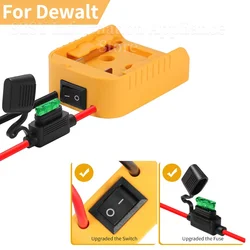 DIY adapter For Dewalt 18V 20V battery DCB205 DCB206 DCB204 DCB203 DCB200 to Dock Power for Toys Bult-in Switch and Fuseetc