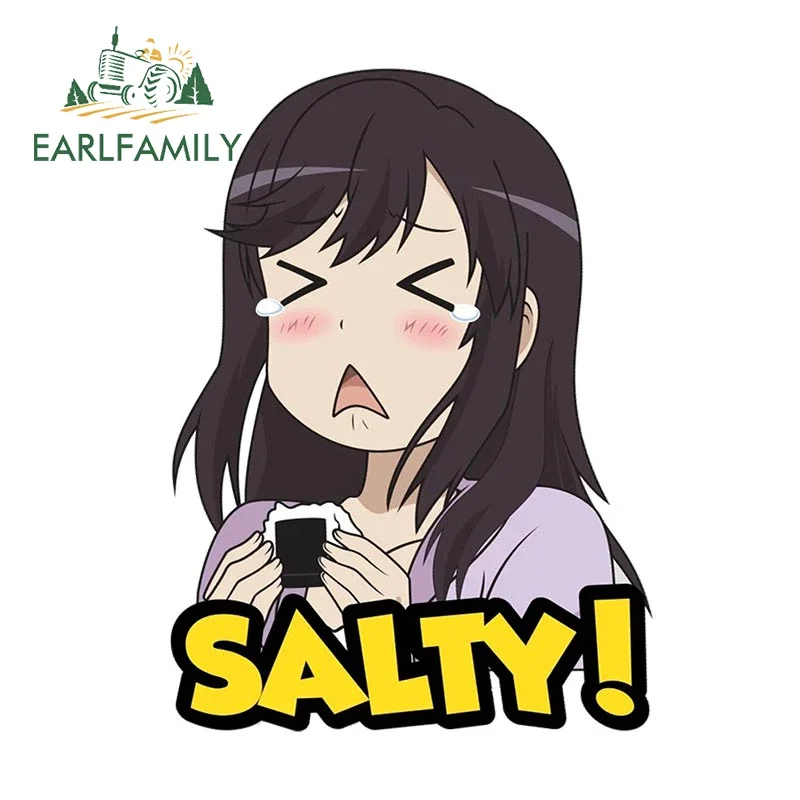 EARLFAMILY 13cm X 9.5cm For Salty Car Stickers Fashionable Occlusion Scratch Decals Sunscreen Personality Car Door Protector