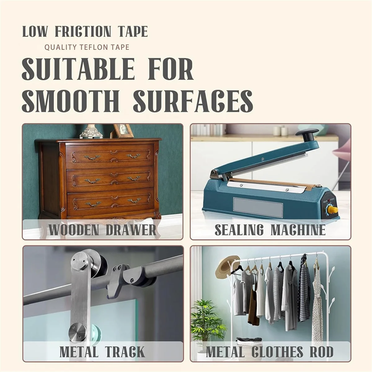 1 لفة 1 بوصة × 33 قدم شريط منخفض الاحتكاك، شريط منزلق للدرج، شريط انزلاقي للدرج، شريط مقاوم للصدر #5