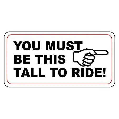 You Must Be This Tall to Ride Retro Vintage Style Metal Sign - 8x12 inch Wall Decor