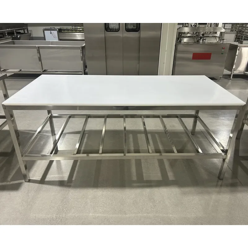 Stainless Steel Workbench Kneading Table Kitchen Food Preparation Surface for Hospital Laboratory Commercial Use Durable