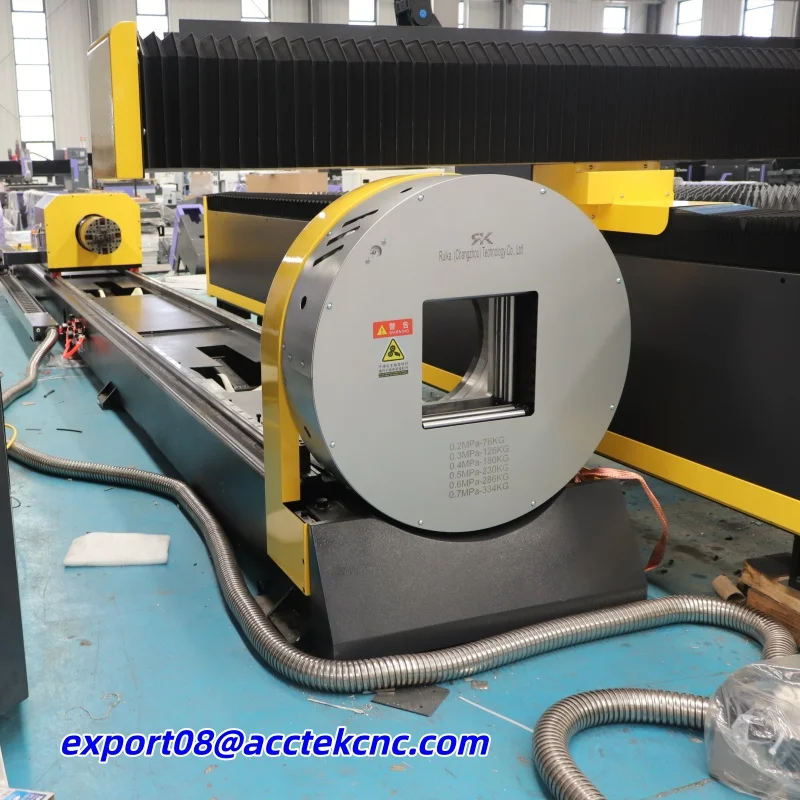 Auto Rotary Axis Fiber Laser CNC Cutter Laser Aluminum Cutter Metal Pipe Cutting Metal Sheet Automatic Laser Engraver and Cutter