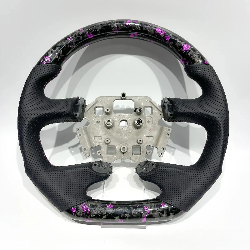 

Suitable Purple forged carbon fiber perforated leather steering wheel Falcon - Durable Performance Auto Accessory