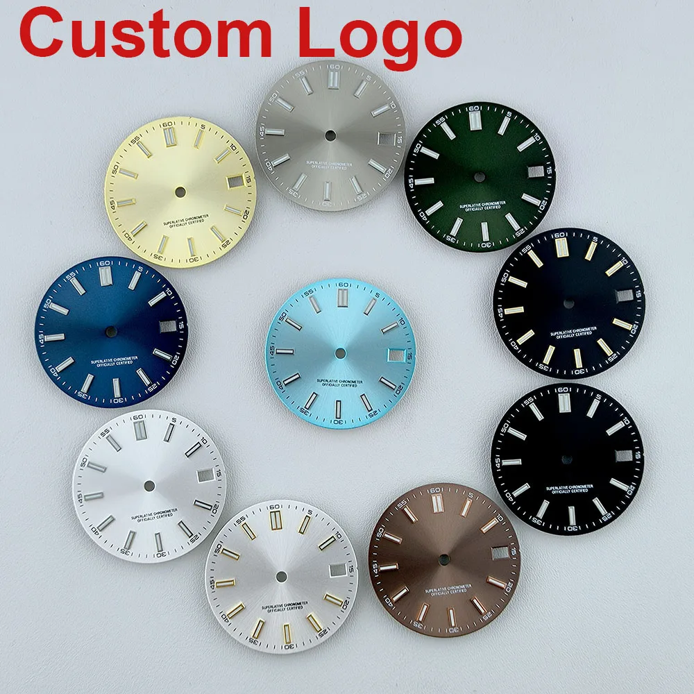 Hot Watch Dial N H35 dial Watch dial Custom logo No logo Blue Luminous 28.5mm dial for N H35 N H36 movement watch accessories