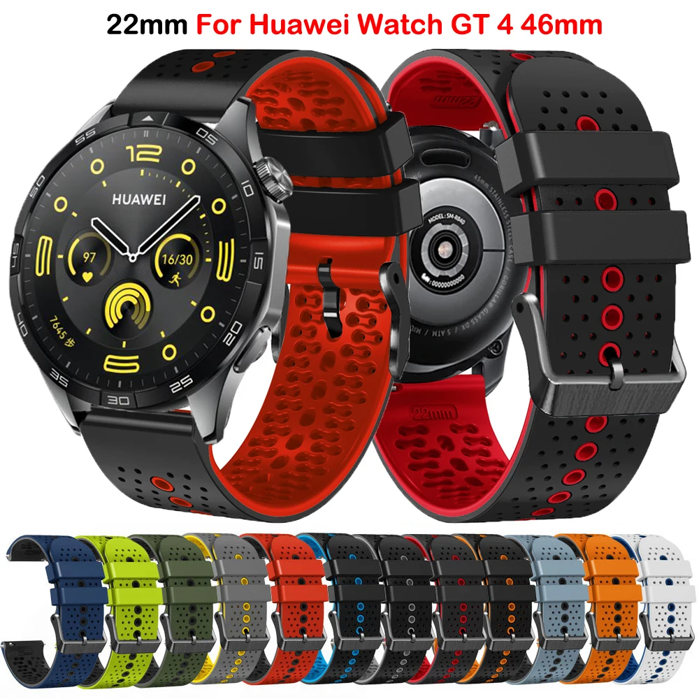 For Huawei Watch GT4 Strap 22mm Correa For HUAWEI WATCH GT 4 3 2 46mm GT2 GT3 Pro 46mm Strap Silicone Replacement Bracelet