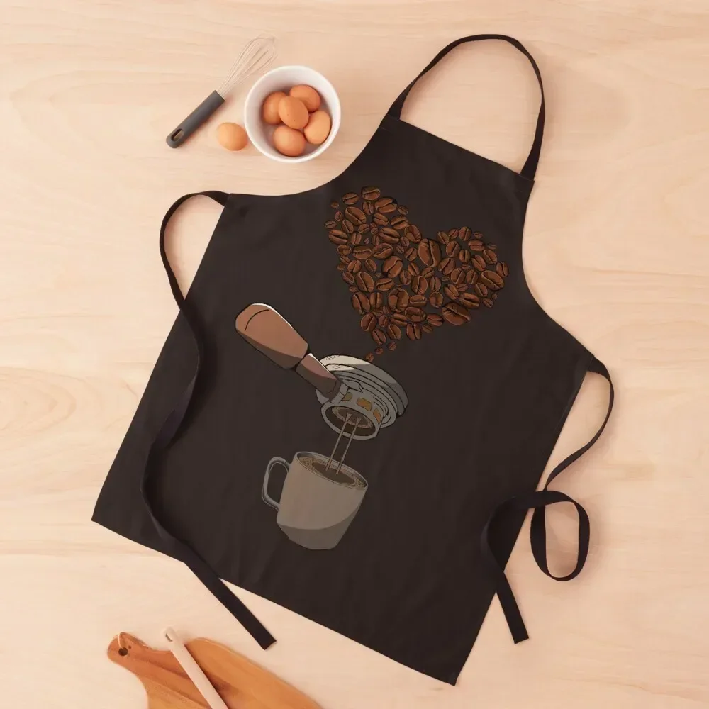 

Barista Coffee Beans Heart Cartoon Apron Smock for hairdressing Kitchen Front professional kitchen Apron