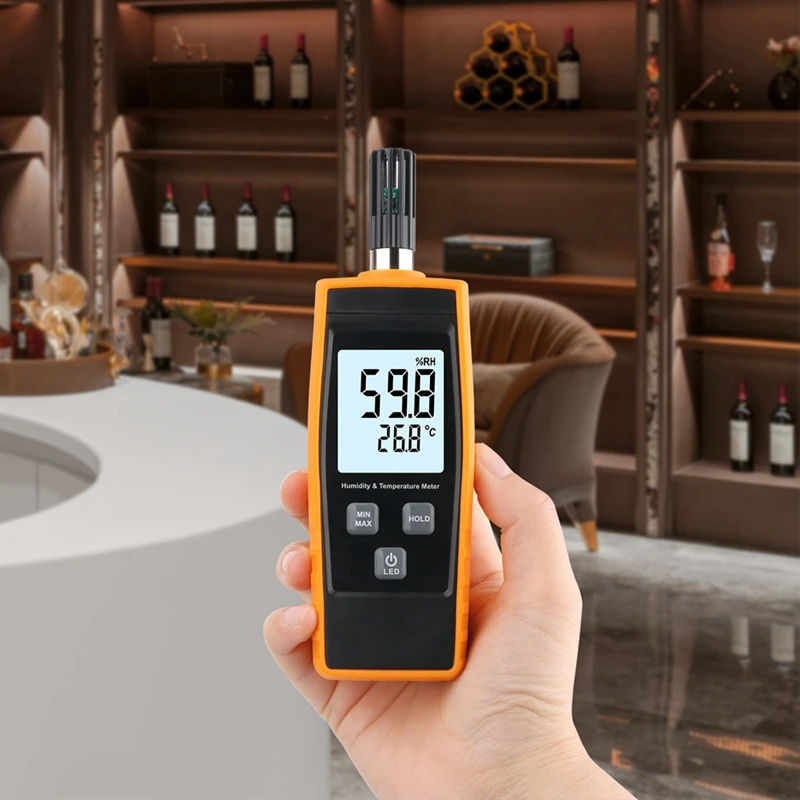Inductive Digital Temperature And Humidity Meter Measurement Range 0-100%RH,-20-80℃ Temperature Humidity Monitor